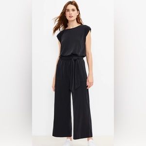 Lou & Grey LOFT Black Sand-Washed  Jumpsuit NWT Size M